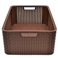 thumbnail image 3 of Paquete De 2 Cajas Organizadoras Duras Tipo Rattan Café, 3 of 5
