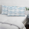 thumbnail image 3 of Blue Stripes Pillow Covers, Linen Long Throw Pillow Case, Modern Gradient Abstract Ocean Waves Lines Holiday Pillow Protector Decorative Cushion Cover for Living Room/Bedroom 20" x 36", 3 of 8