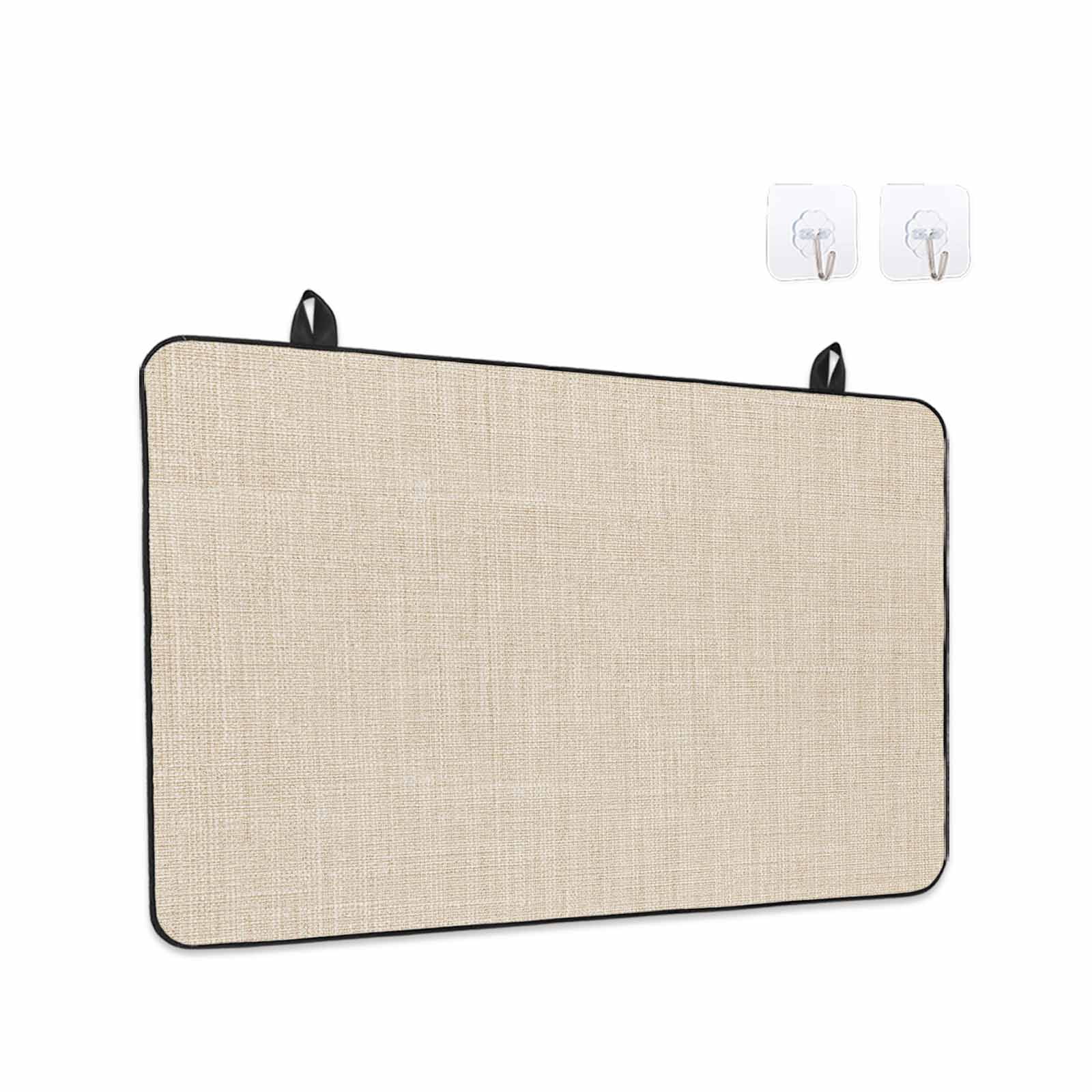 Vintage Cream Stove Top Cover for Electric Stove, Heat-proof & Non Slip Glass Top Stove Cover Protector, Farmhouse Retro Beige Solid Color Kitchen Flat Cooktop Rubber Mat 24x21 Inches