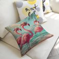 thumbnail image 4 of Flamingo Beach, hats, sunglasses Linen toss pillowcase Decoration pillowcase Gift preferred 18x18" Cushion cover 1 set Sofa pillowcase Sofa bedroom living room car, 4 of 7