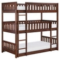 thumbnail image 1 of Lexicon Rowe Transitional Wood Triple Bunk Bed in Dark Cherry, 1 of 4