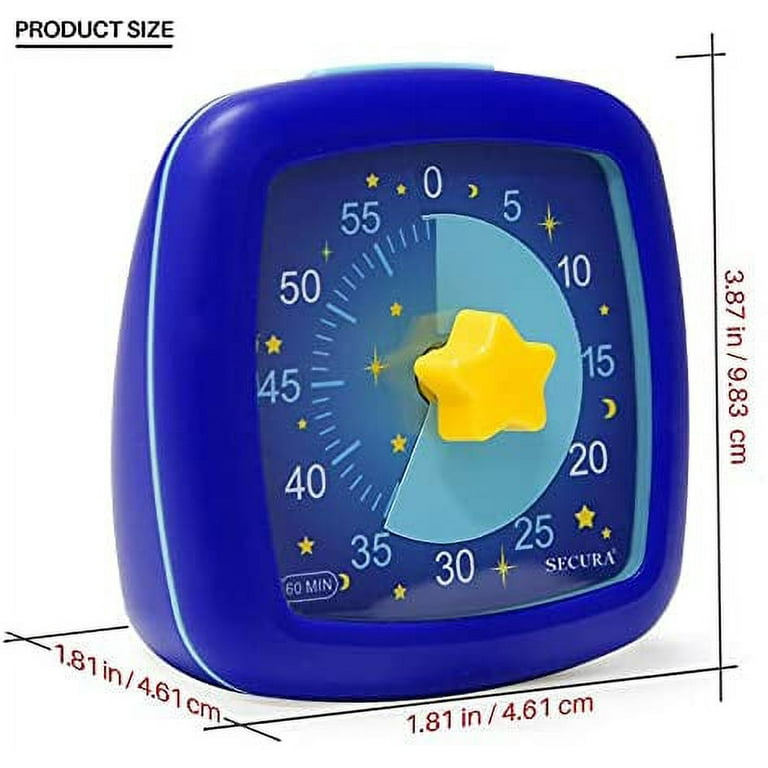60-Minute Visual Timer; Classroom Classroom Timer; Countdown Timer for Kids  and Adults; Time Management Tool for Teaching (Blue & Blue)