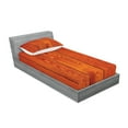 thumbnail image 2 of Ambesonne Rustic Fitted Sheet & Pillow Sham Set, Wood Timber Floor Orange, Twin, Orange Marigold, 2 of 2