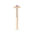 thumbnail image 3 of ANGARA Natural Vintage Style Amethyst Halo Ring with Milgrain Detailing in 14K Rose Gold for Women (Size-2.5mm) | February Birthstone, Anniversary, Jewelry Gift for Women | Natural Amethyst Ring, 3 of 10