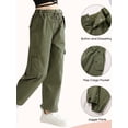 thumbnail image 2 of Gyratedream Kids Girls Baggy Cargo Pants Elastic Waist Drawstring Loose Fitting Work Pants Casual Joggers Pants with Pockets 7-14 Years, 2 of 8