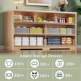 thumbnail image 3 of Fluted Dresser for Bedroom with 7 Drawers, 53'' Modern Dressers with Faux Marble Top, Mid Century Chests of Drawers with Gold Handle & Curved Profile, Natural Wood TV Dresser for Bedroom, Living Room, 3 of 8
