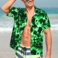 thumbnail image 7 of Honeii Green Tie Dye Print Men’s Hawaiian Shirt,Classic Button-Down Short Sleeve Shirt, for Beach, Vacation, and Outdoor Activities,Small, 7 of 7