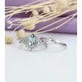 thumbnail image 3 of HeartsAndYou 2.3ct Natural Pear Aquamarine Diamond Ring Curved Bridal Set 14k REAL White Gold, 3 of 9