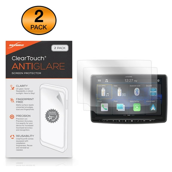 Alpine ILX-F259 Screen Protector, BoxWave [ClearTouch Anti-Glare (2-Pack)] Anti-Fingerprint Matte Film Skin for Alpine ILX-F259, ILX-F309