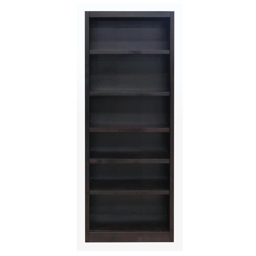 Bowery Hill Traditional 84" Tall 6-Shelf Wood Bookshelf Bookcase in Espresso
