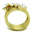 thumbnail image 3 of Luxe Jewelry Designs 4-Piece Women's Gold IP Stainless Steel Ring Set with Clear Crystals, Size 8, 3 of 4