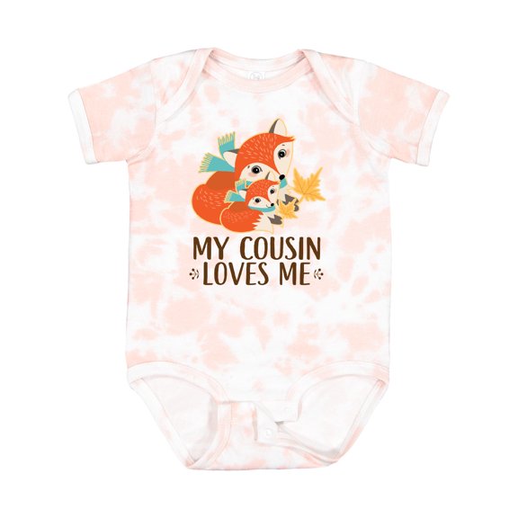 Inktastic My Cousin Loves Me Fox Boys or Girls Baby Bodysuit