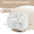 thumbnail image 5 of Ktaxon 360° Swivel Lounge Chair Teddy Velvet Club Accent Chair High Resilience Cushion Ergonomic Design for Home Office White, 5 of 8