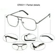 thumbnail image 4 of EYE ZOOM Reading Glasses 3 Pack Metal Frame Square Aviator Style Geek Readers for Men (Gunmetal, +3.00), 4 of 6