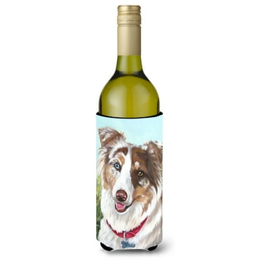 Carolines Treasures Australian Shepherd Scarlet Wine Bottle Hugger Wine Bottle multicolor