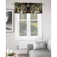 thumbnail image 2 of Green Frog Kitchen Curtain Valances for Windows Farmhouse Short Curtains, Butterfly Plant Flowers Mushroom Coffee Brown Rod Pocket Valance Curtain for Bedroom Cafe Living Room 54"x18", 2 of 8