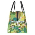 thumbnail image 4 of Vsdgher Garden Farm Print Insulated Reusable Bags with Sturdy Zipper and Handles, Foldable Totes for Hot or Cold Food Bring or Delivery, 4 of 8