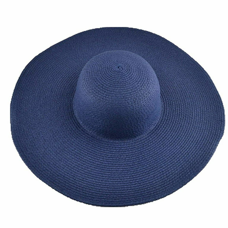 Yirtree Womens Sun Straw Hat Wide Brim UPF 50 Summer Hat Foldable Roll Up Floppy Beach Hats for Women Hawaiian Summer Beach Floppy Hat Solid Color