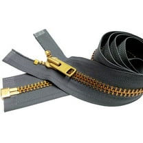 YKK 34" Extra Heavy Duty Jacket Zipper (Special Custom) YKK #10 Brass Separating ~ Color 578 Rail Grey (1 Zipper/Pack)