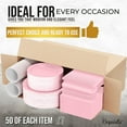 thumbnail image 2 of Exquisite 350 Piece Pink Paper Party Plates & Tableware Dinnerware Set, 2 of 6