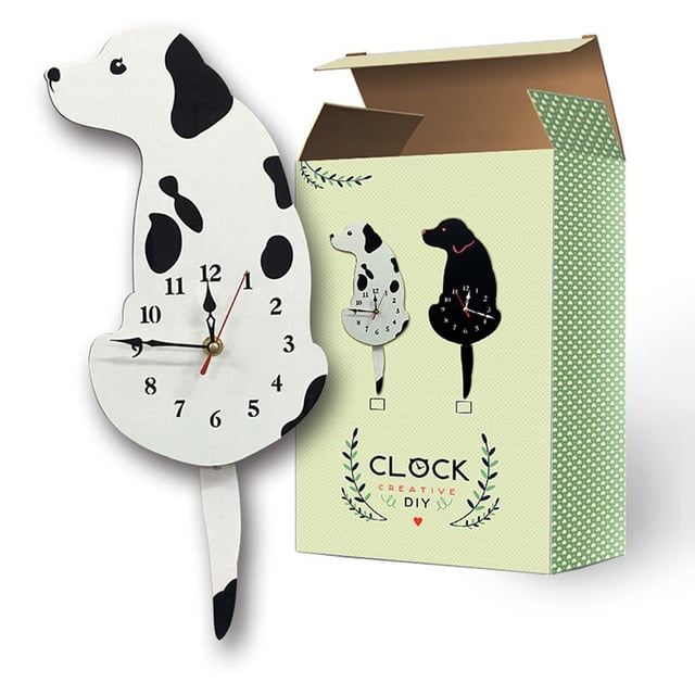 Horloge Motif Labrador Dog Chiot Queue Remuante Horloge Chambre Enfants Blanc