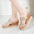 thumbnail image 1 of Mujeres damas cristal cuñas gruesas peep toe sandalias zapatillas zapatos Wmkox8yii ytu2128, 1 of 9