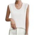 thumbnail image 4 of Zynviq Tank Tops for Ladies Knitted Sleeveless Relaxed Polyester Scoop Neck Sweater Vest Shirts Womens M, 4 of 5