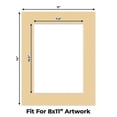 thumbnail image 2 of Beige Picture Frame Mat for 11x14 Frames - Fits 8x11 Photos - 10 Mats, 2 of 7
