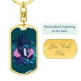 thumbnail image 3 of Split Head Girl Stainless Steel or 18k Gold Premium Swivel Dog Tag Keychain, 3 of 10