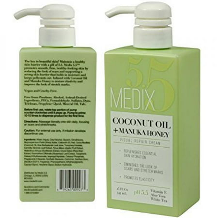 Medix 5.5 Coconut Oil Cream with Manuka Honey. Moisturizing Repair cream rehydrates skin. Great for scar and stretch marks.