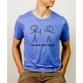 thumbnail image 2 of I've Got Your Back Shirt for Men Funny Stick Figure Graphic Tee for Adults Heather Blue Shirt Adult Small, 2 of 5