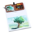 thumbnail image 4 of SoHo Urban Artist Mini Wooden Travel Watercolor Set of 15 w/ Mixed Media Lay-Flat Sketchbook - Professional Watercolor Paint Set Semi-Moist Pans, Pocket-Sized Magnetic Wood Case with Mixing Area, 4 of 7