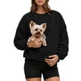 thumbnail image 5 of TAmten Cat Pouch Hoodies for Women Kangaroo Pocket Dog Pouch Sweatshirts Pet Carrier Pullover Animal Holder Cute Tops(Black,L), 5 of 5