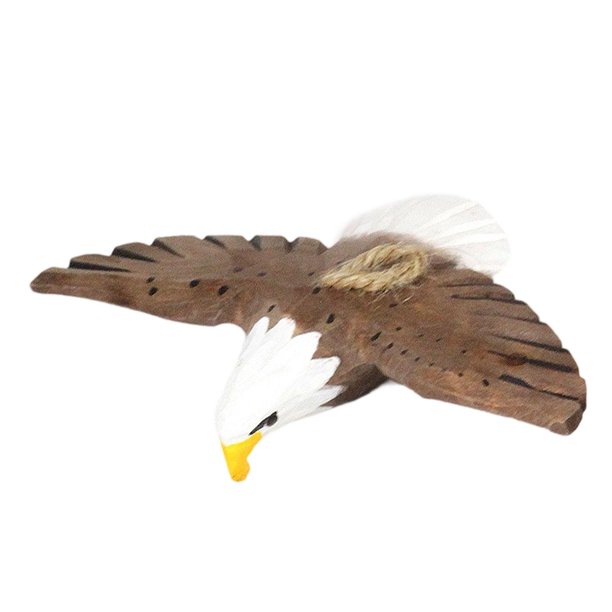 Figura de halcón de pájaro tallada en madera, linda estatua de águila de madera, escultura animal para el hogar Estilo A