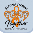 thumbnail image 4 of Inktastic Leukemia Awareness Staying Strong Together and Orange Ribbon Boys or Girls Baby Bib, 4 of 4