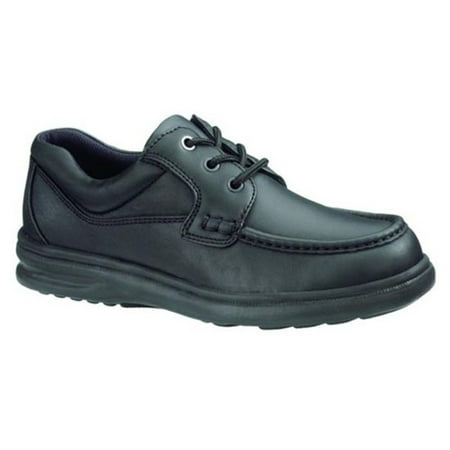hush puppies men's gus oxford,black leather,7 ew us