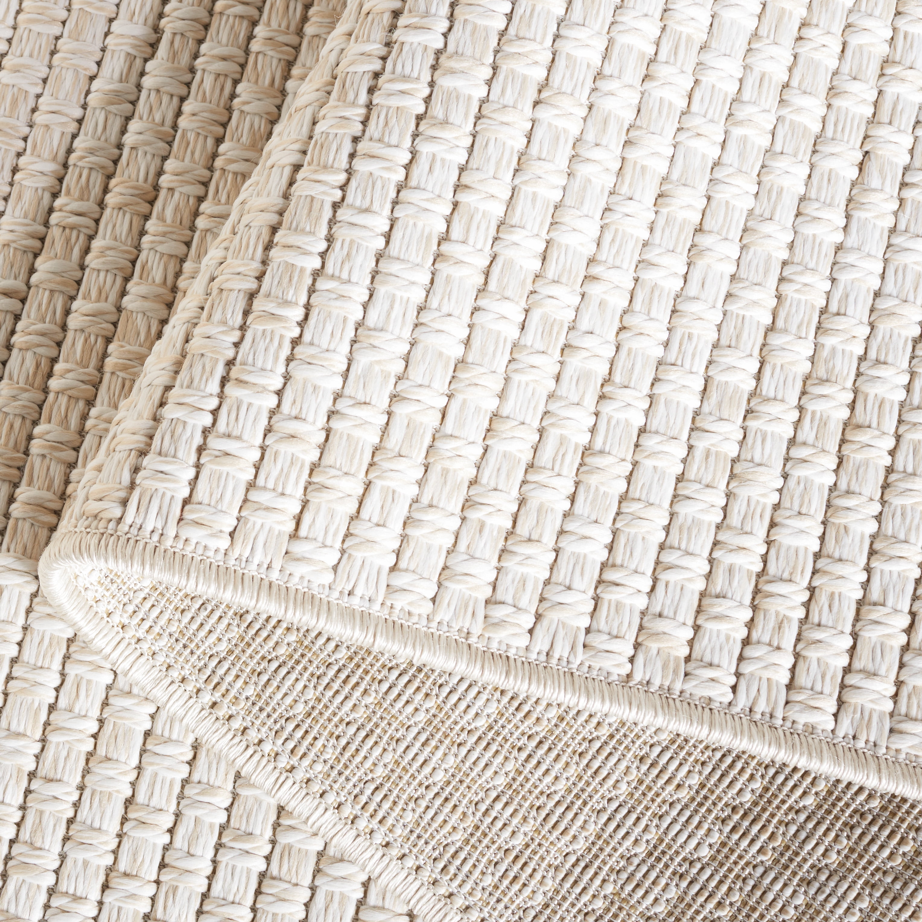 SAFAVIEH Sisal All-Weather Delroy Solid Indoor/Outdoor Area Rug, Ivory, 5' x 7'6"