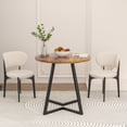 thumbnail image 3 of VECELO 35.4" Round Dining Table, Small Kitchen Table with Sturdy Metal Base, Dining Room Table for 2 to 4 Person, Antique Brown, 3 of 7