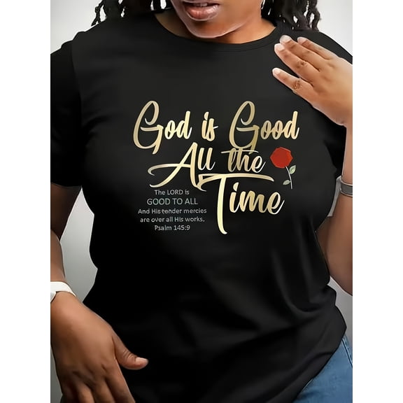 Women’s Casual Breathable Cotton Short Sleeve Crew Neck Graphic T-Shirt for Daily Wear