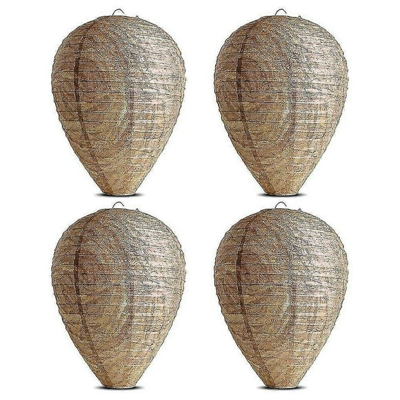 4pcs Wasp Nest Decoy Hanging Fake Trap Non-toxic Paper Decoy Effective Deterrent Bee Hornets Fake Nest For Home And Garden Outdoors