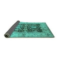 thumbnail image 2 of Ahgly Company Indoor Square Oriental Turquoise Blue Traditional Area Rugs, 7' Square, 2 of 4