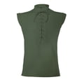 thumbnail image 3 of Mens Sleeveless Casual Tank Tops for Stage Performance Lace-Up Tunic Shirt Solid Color Muscle Tee for Spring Summer Autumn Comfortable V-Neck TopGreenXXL, 3 of 3