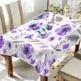 thumbnail image 4 of Watercolor Violet Tablecloth 60" x 108" Rectangle Table Cloth Stain-Resistant Dining Table Cover for Home Dinner Party House Decor, 4 of 7