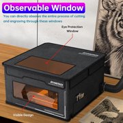 ATOMSTACK Enclosure for La/ser Engraver with 2m Exhaust Pipe, Foldable Fireproof Protective Cover for La/ser Engraving Machine, Isolating Smoke, Odor and Dust, for Most Cutter, 760 * 740 * 420mm