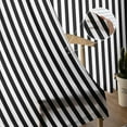 thumbnail image 5 of Black White Stripe Semi Sheer Curtains 72 Inch Length 2 Panels Set, Modern Minimalist Geometric Striped Sheer Kitchen Curtain Privacy Voile Window Curtain for Living Room Bedroom Rod Pocket Drapes, 5 of 7