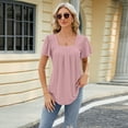 thumbnail image 5 of Zoeecloth Womens Summer T-Shirts Tops Cotton Casual Tees Puff Sleeve Fashion Crochet T Shirts Cute Hollow Tops Short Sleeve Shirts S-XXL, 5 of 10