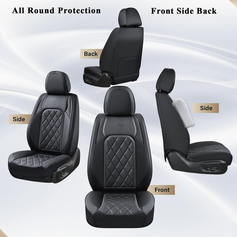 Coverado Front Car Seat Covers, Waterproof Leather, 6-Piece Set photo 4