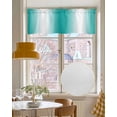 thumbnail image 4 of Aqua White Ombre Kitchen Valances for Windows Farmhouse Linen Window Valance Curtain for Living Room Window Treatment Gradient Abstract Minimalist Aesthetic Valance Rod Pocket Topper, 42 x 12 Inch, 4 of 6