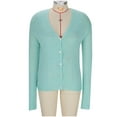 thumbnail image 5 of Htigea Women's Button Down Cardigans Knit Long Sleeve V-Neck Sweaters Lightweight Fall Everyday Tops Light Blue S, 5 of 6