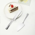 thumbnail image 3 of 2Pcs Cake Cutting Set for Wedding, Dingrich Elegant Knife and Server Set with Stainless Steel Rounded Edges, Cake Cutter Pie Spatula Birthday Anniversary,Perfect Gifts-Silver, 3 of 9